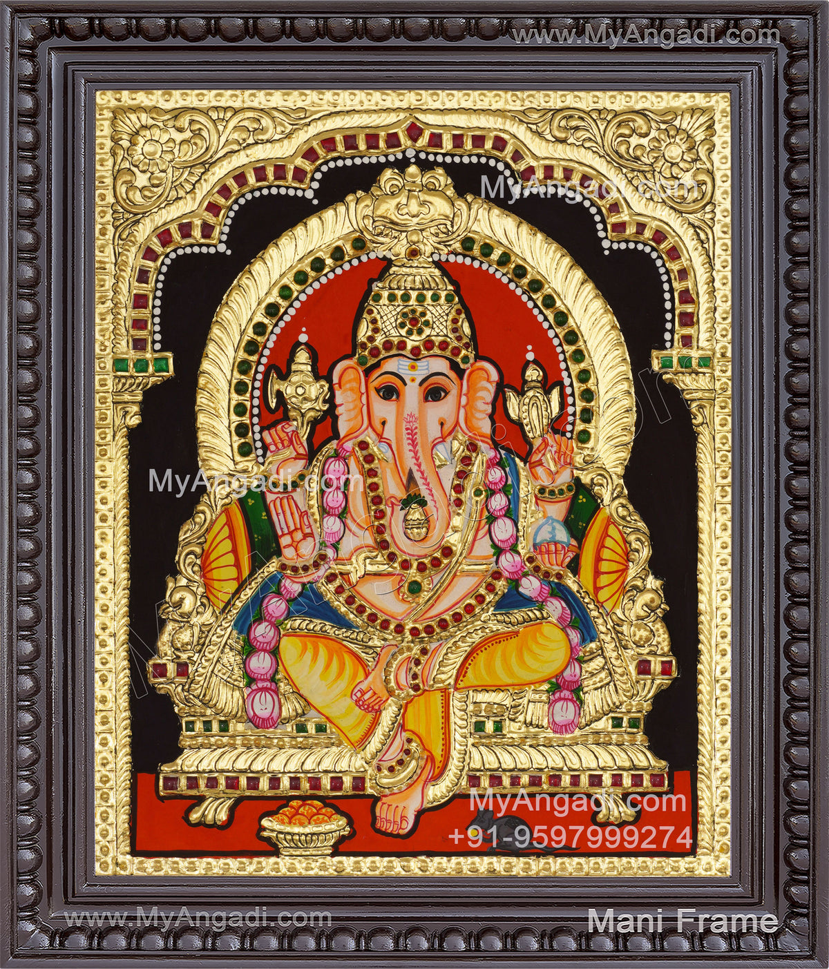 Ganesha Tanjore Painting, Ganesha Tanjore Painting