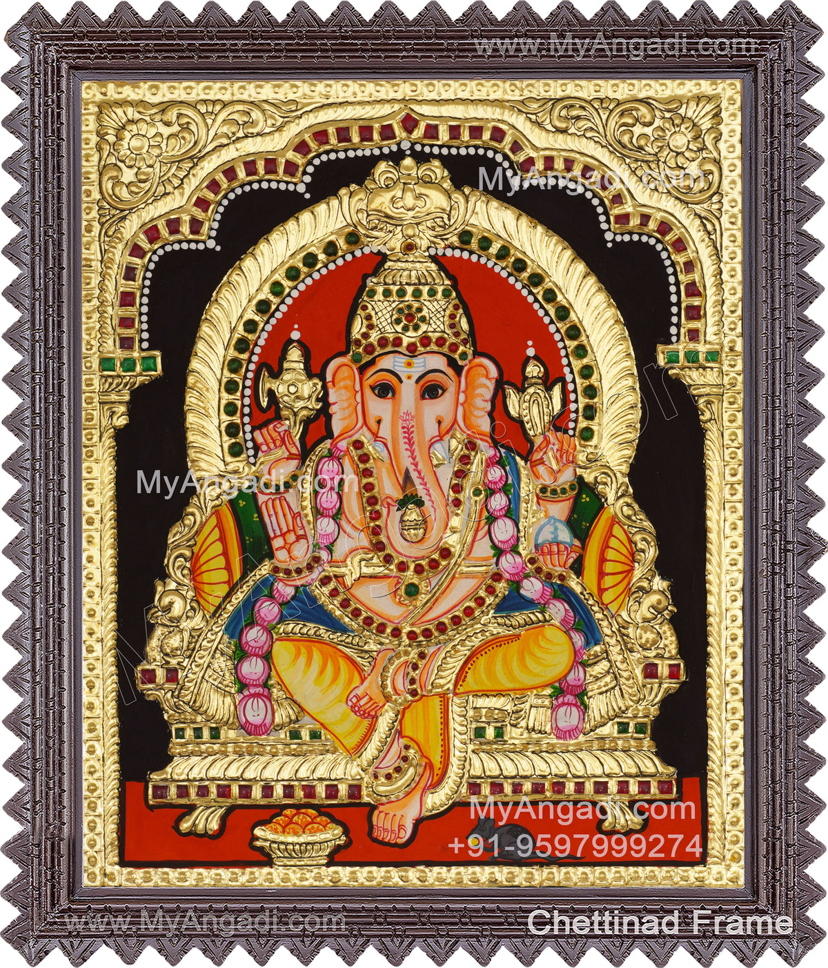 Ganesha Tanjore Painting, Ganesha Tanjore Painting