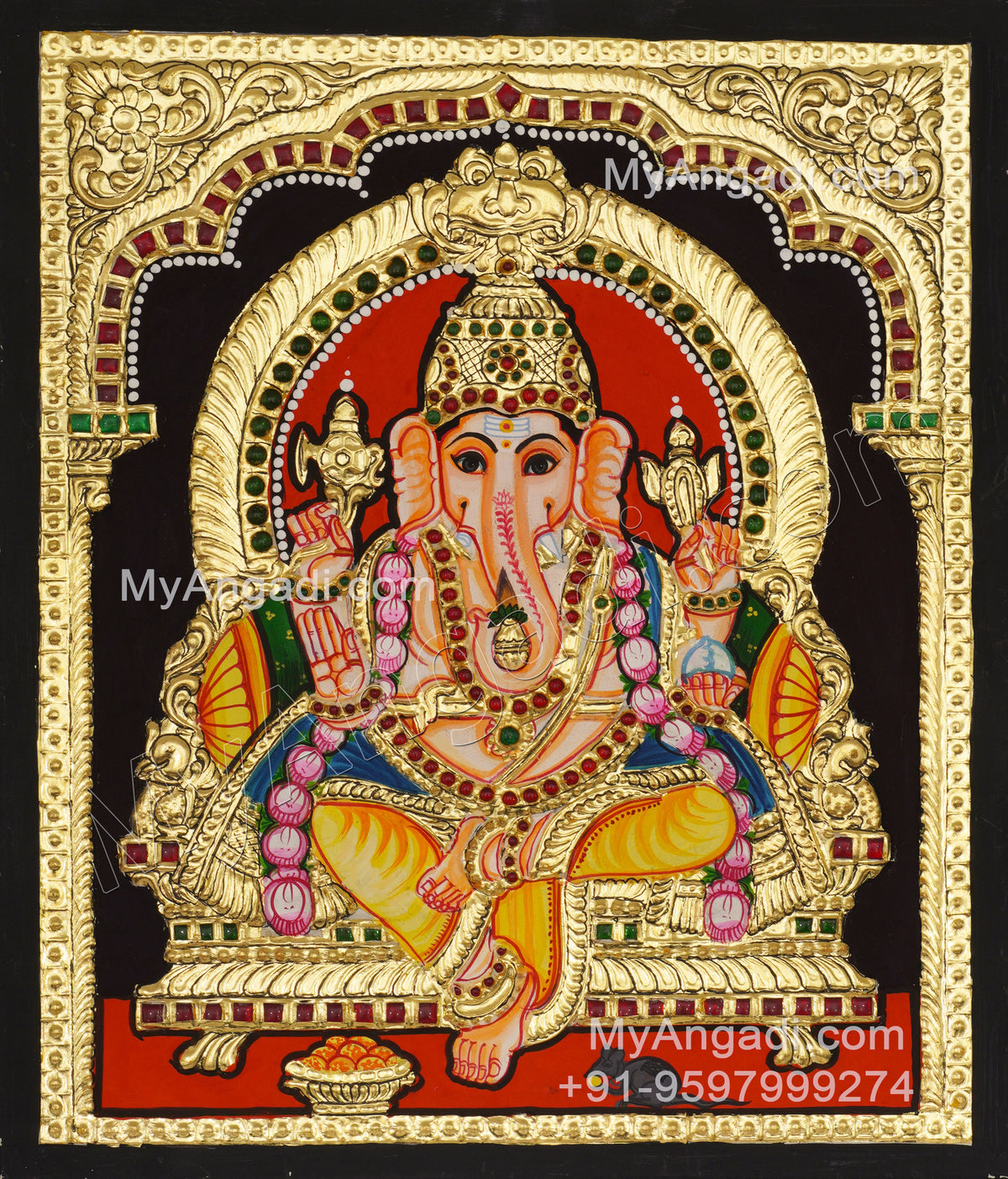 Ganesha Tanjore Painting, Ganesha Tanjore Painting
