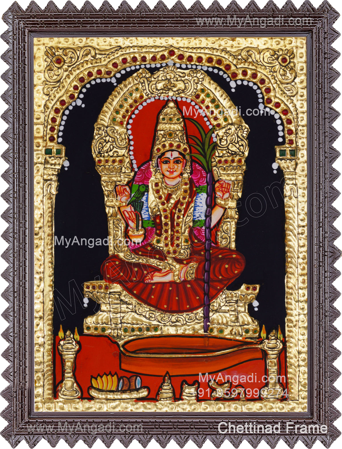 Kamatchi Amman Tanjore Painting
