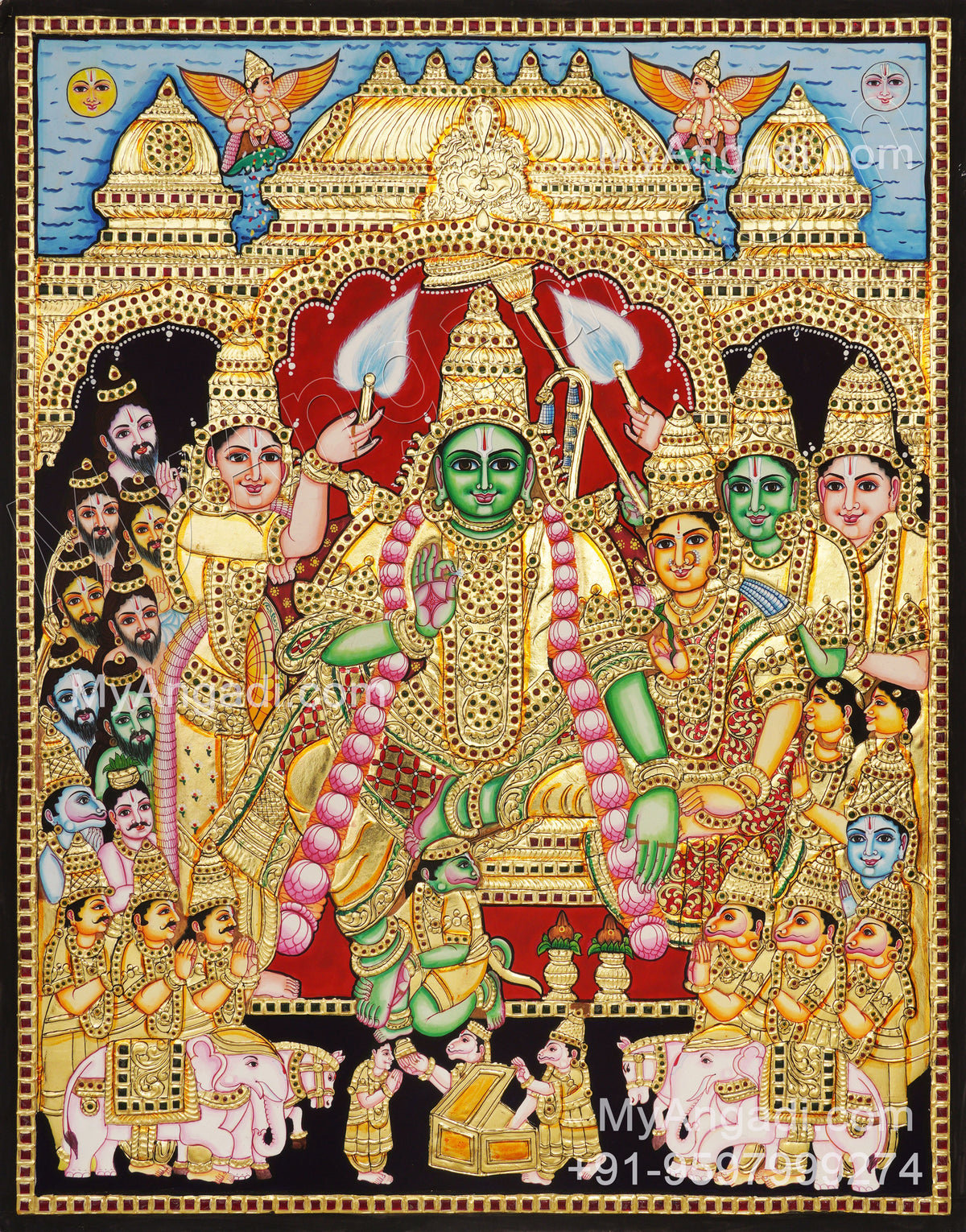 Ramar Pattabhishekam Tanjore Painting
