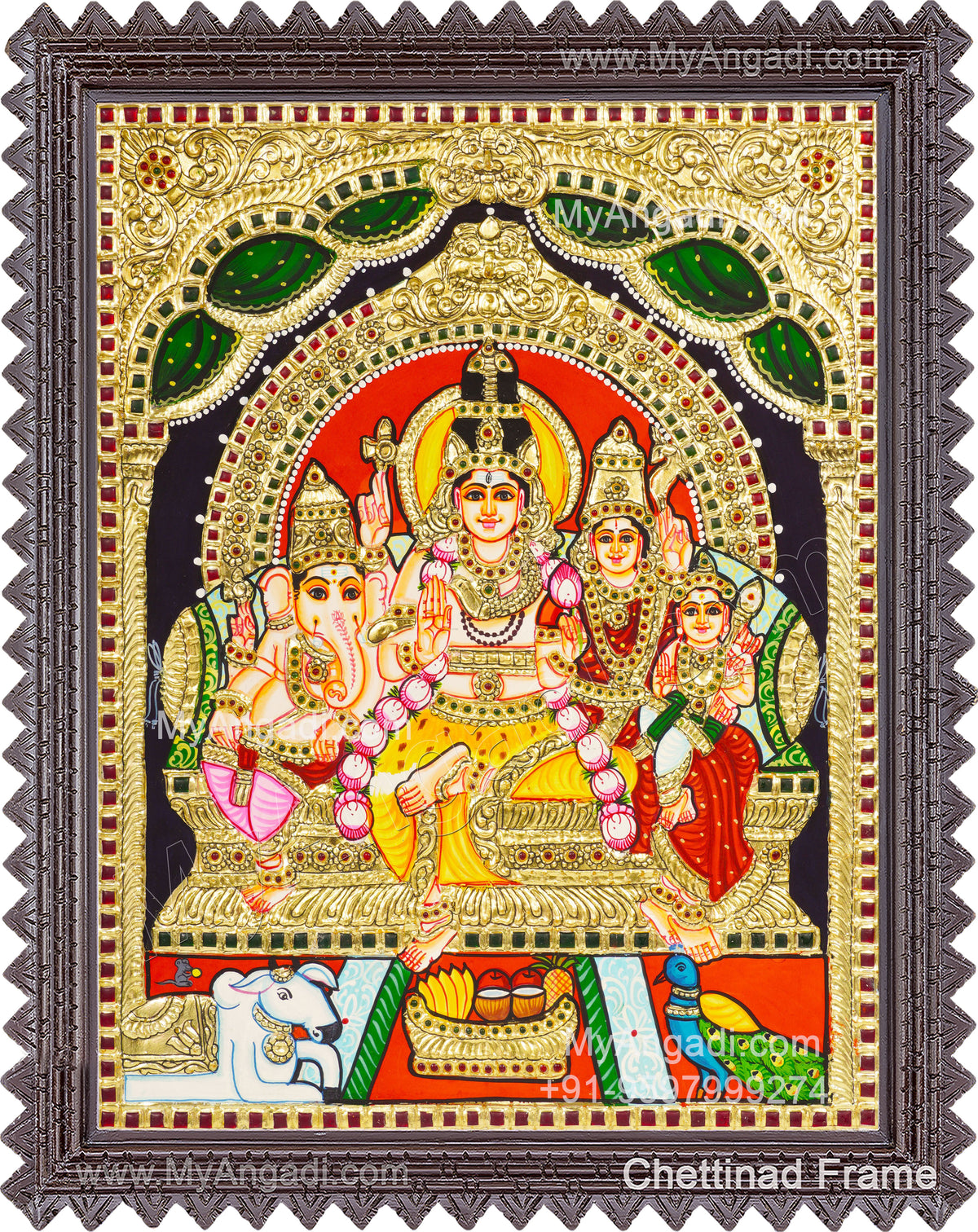 Shiva Parivar Tanjore Painting