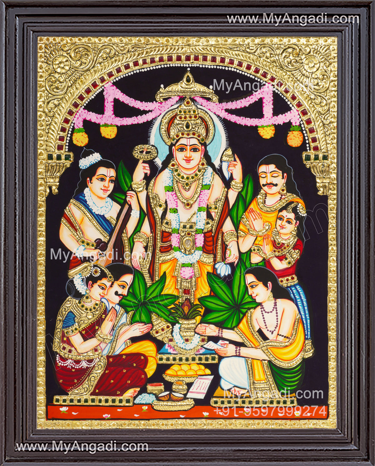 Satya Narayana Swami Tanjore Painting