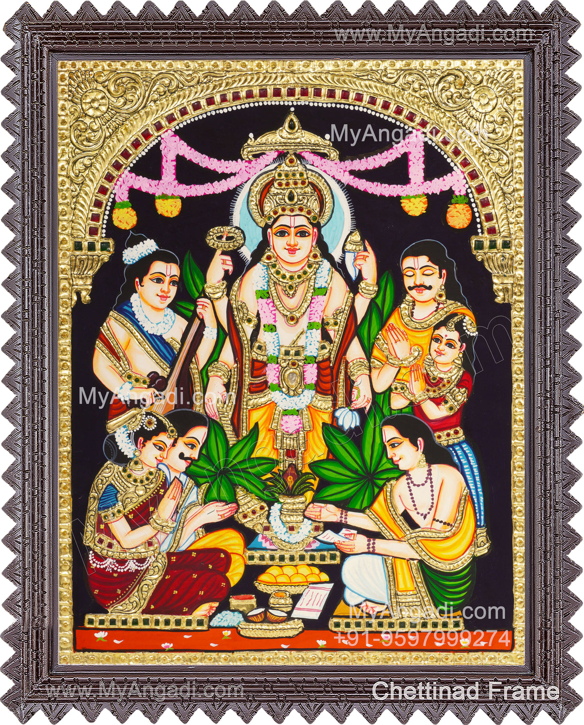 Satya Narayana Swami Tanjore Painting