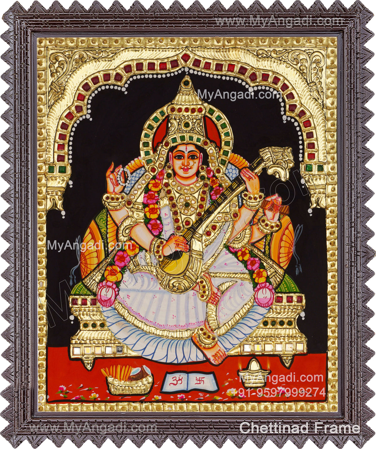 Saraswathi Tanjore Painting