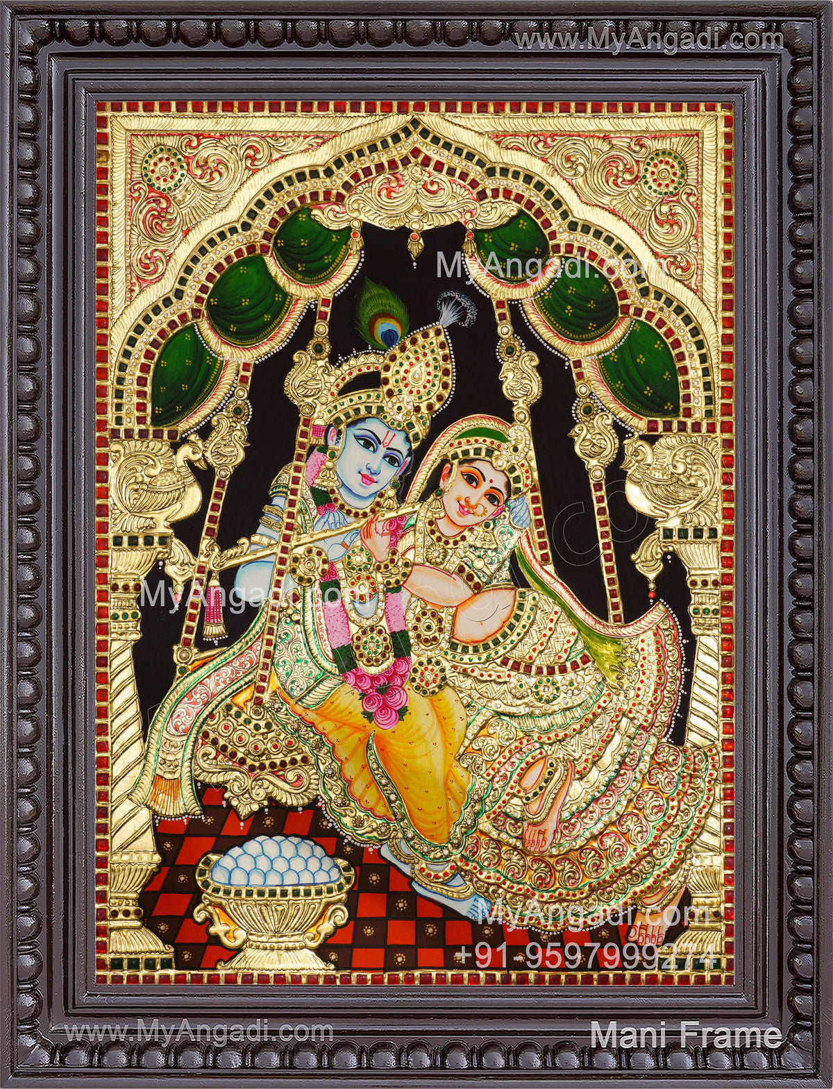 Jhula Radha Krishna Tanjore Painting