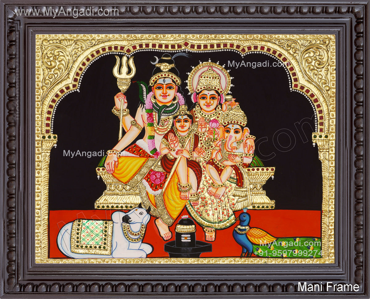 Shivan Family Tanjore Painting