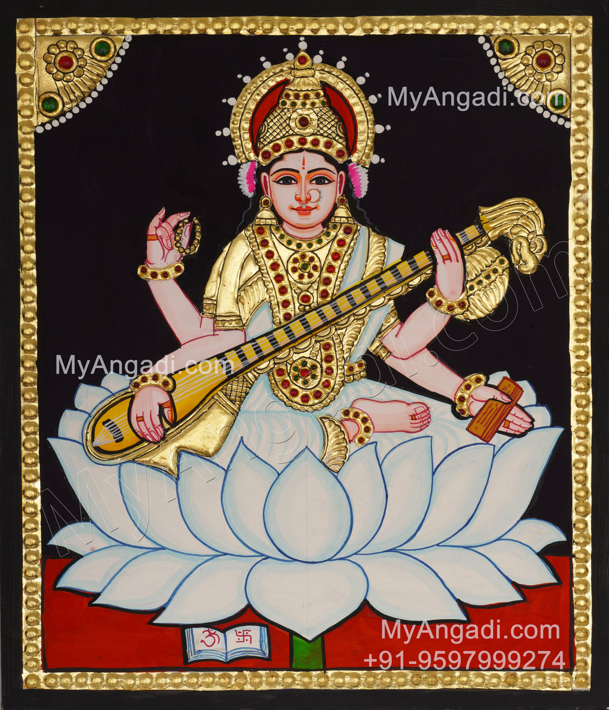 Saraswathi Tanjore Painting