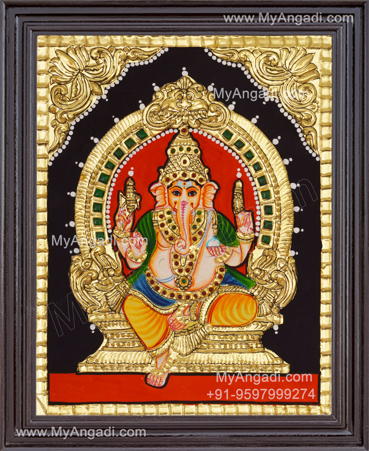 Ganesha Tanjore Painting, Ganesha Tanjore Painting