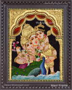 Parvathi Ganesha Murugan Tanjore Painting