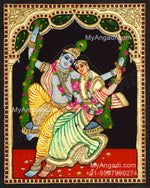 Jhula Radha Krishna Tanjore Painting