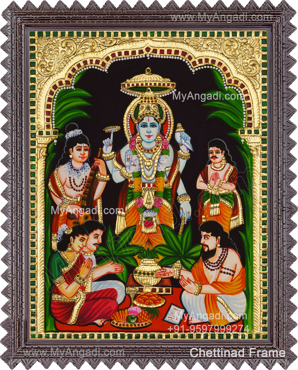 Sathyanarayana Swami Tanjore Painting