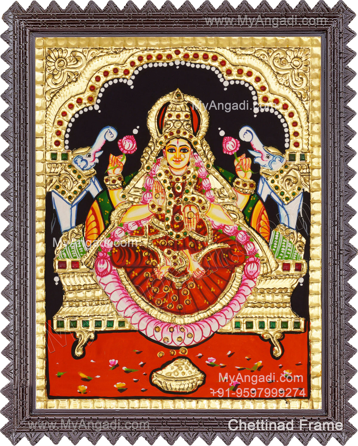 Gajalakshmi Devi Tanjore Painting