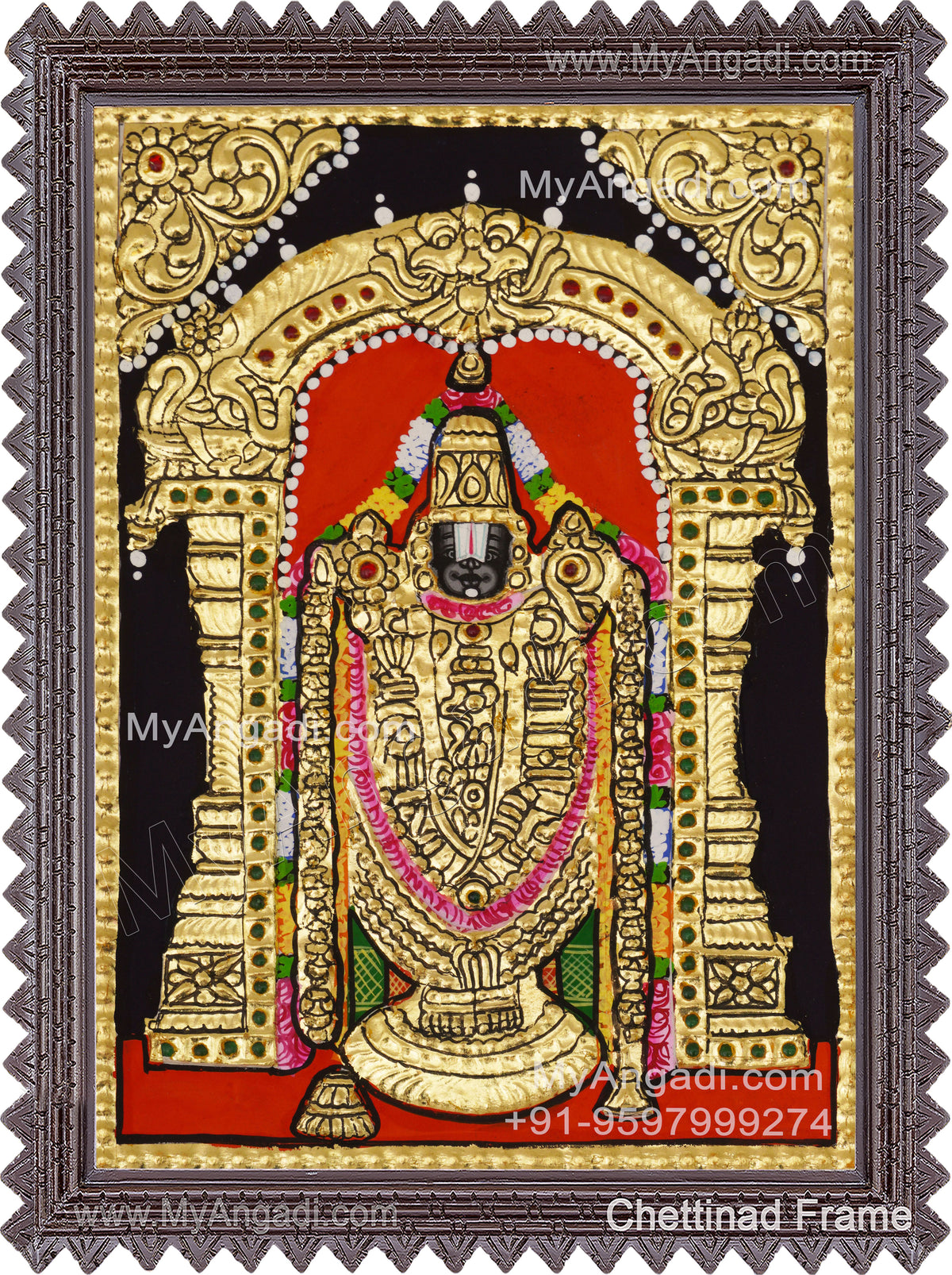 VenkateshwaraSwamy Tanjore Painting