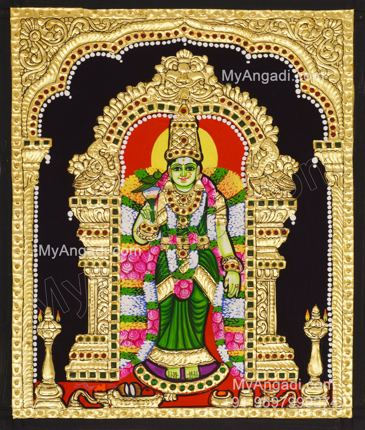 Meenakshi Amman Tanjore Painting