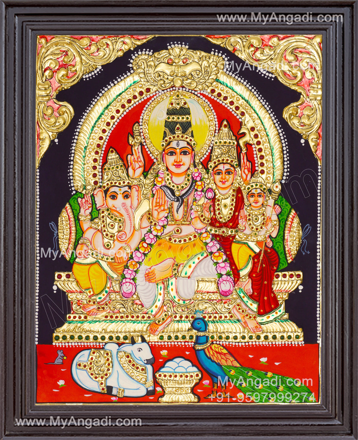 Shivan Family Tanjore Painting