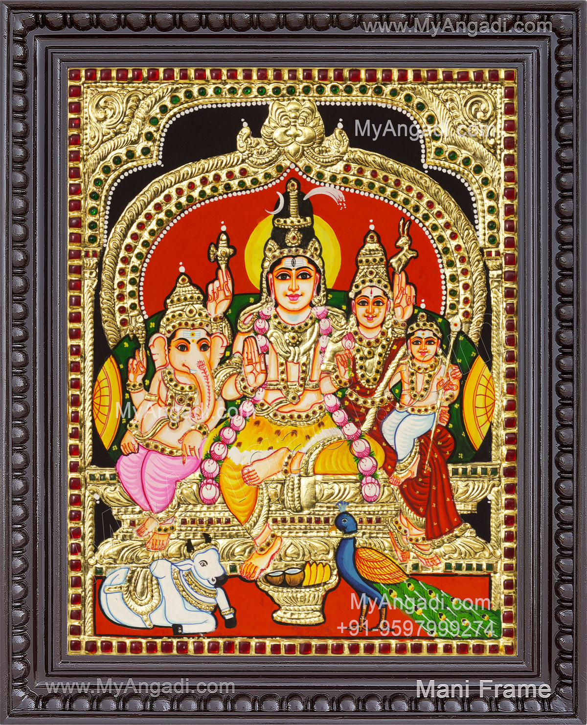 Shivan Family Tanjore Painting