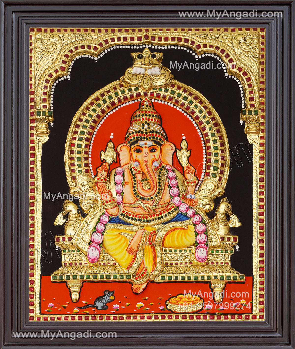 Ganesha 3D Tanjore Painting