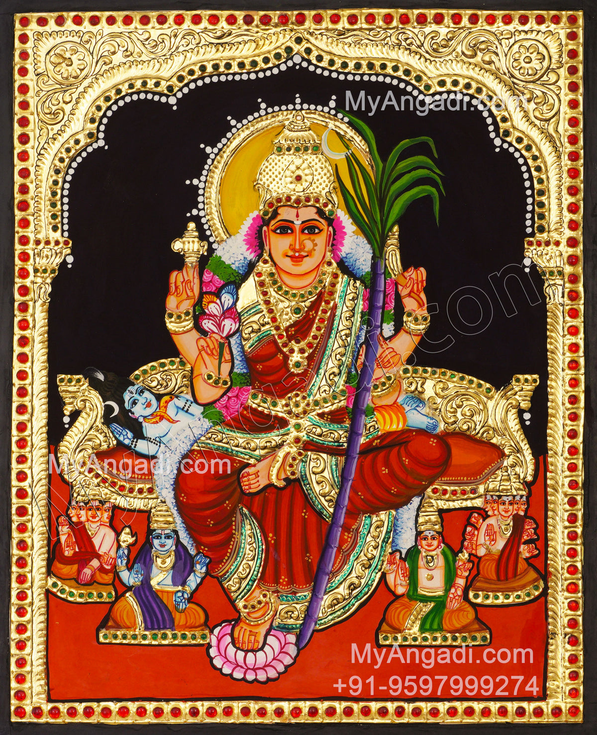 Raja Rajeswari Tanjore Painting, Amman Tanjore Painting