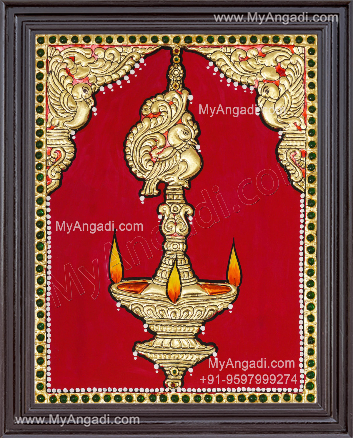 Vilakku Lamp Tanjore Painting