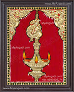 Vilakku Lamp Tanjore Painting