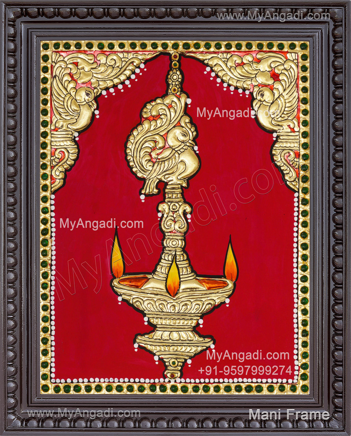 Vilakku Lamp Tanjore Painting