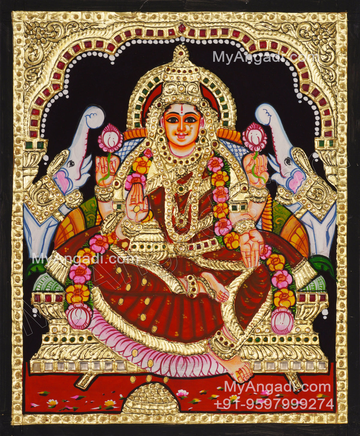 Gajalakshmi Tanjore Painting