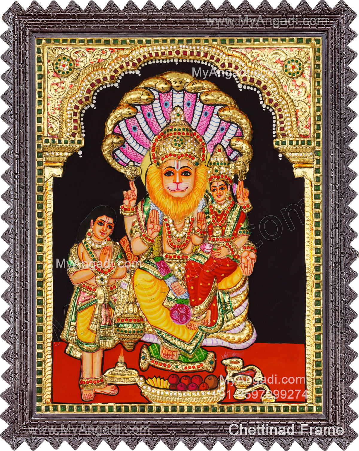 Lakshmi Narasimhar 3D Tanjore Painting