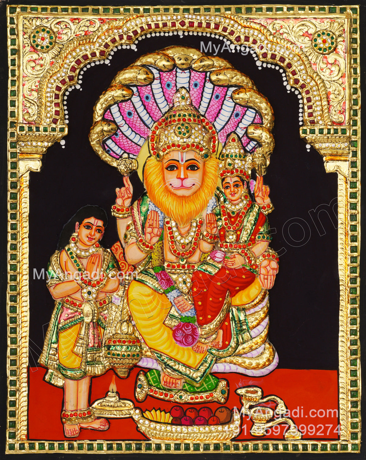 Lakshmi Narasimhar 3D Tanjore Painting