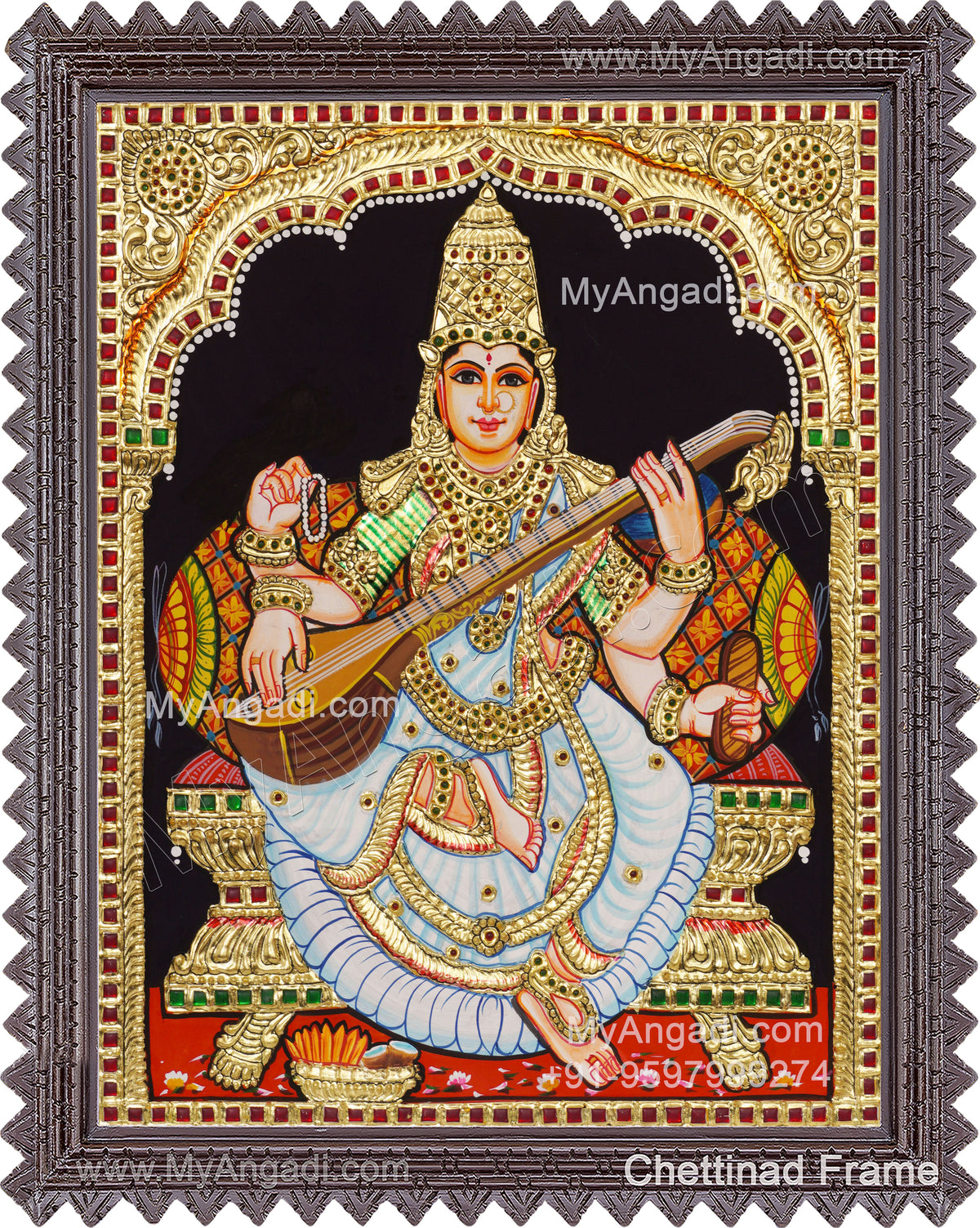 Saraswathi Tanjore Painting