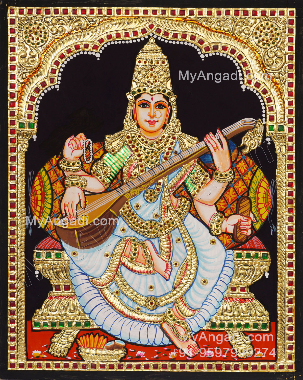 Saraswathi Tanjore Painting