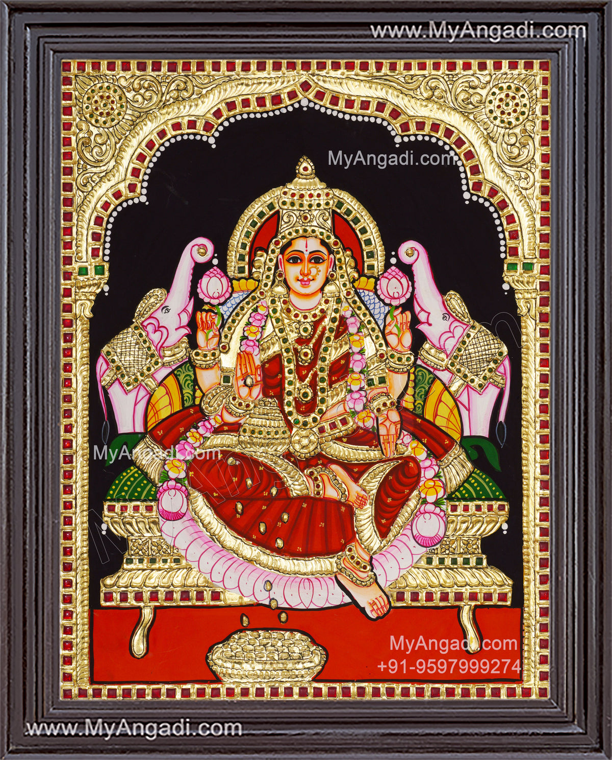 Gajalakshmi Tanjore Painting