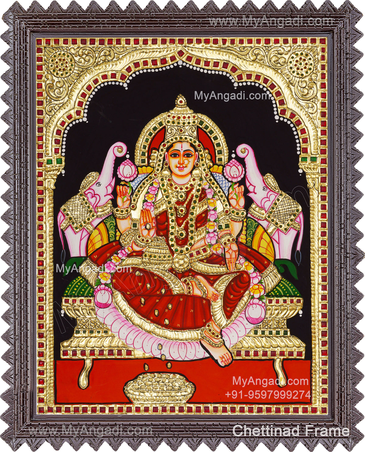 Gajalakshmi Tanjore Painting