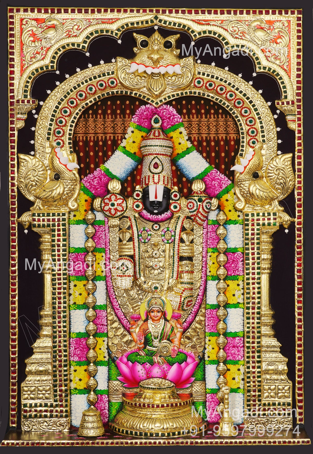 3d Balaji Lakshmi Tanjore Painting