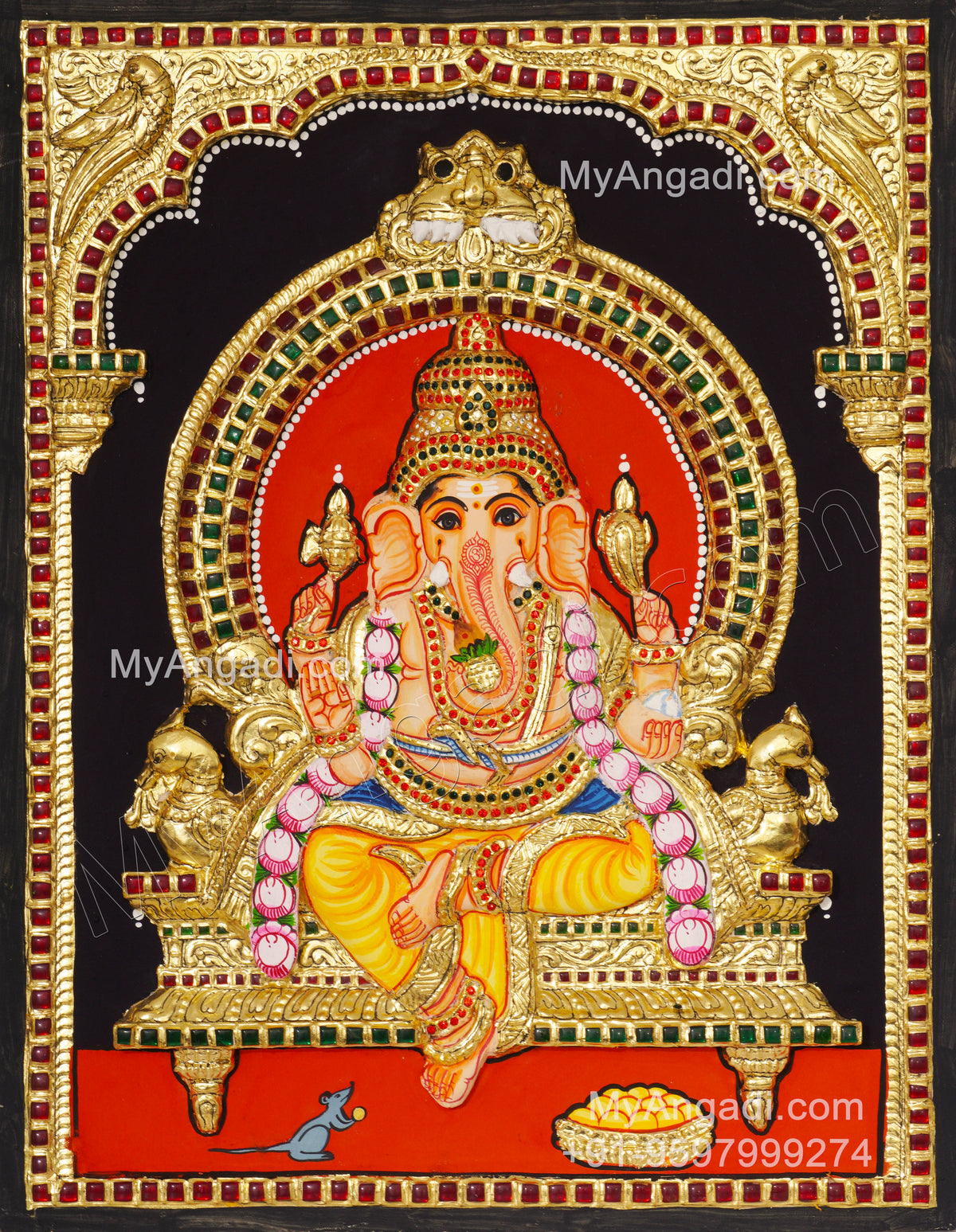 Ganesha 3D Tanjore Painting