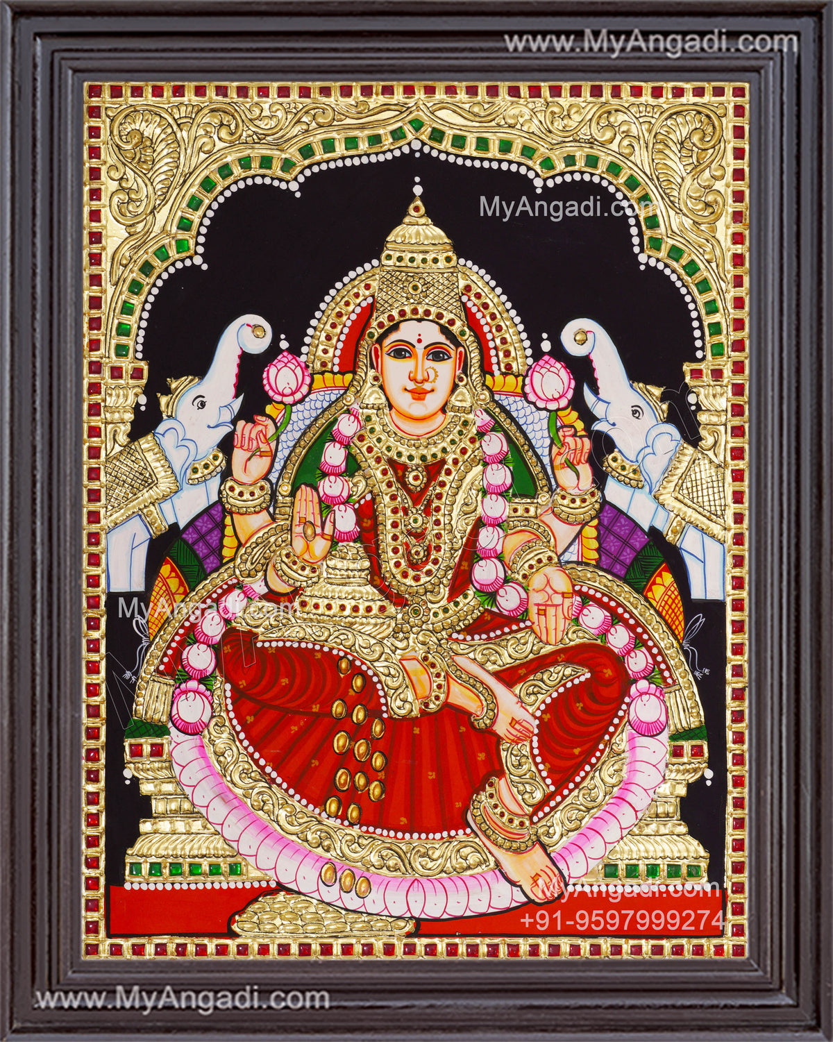 Gajalakshmi Tanjore Painting