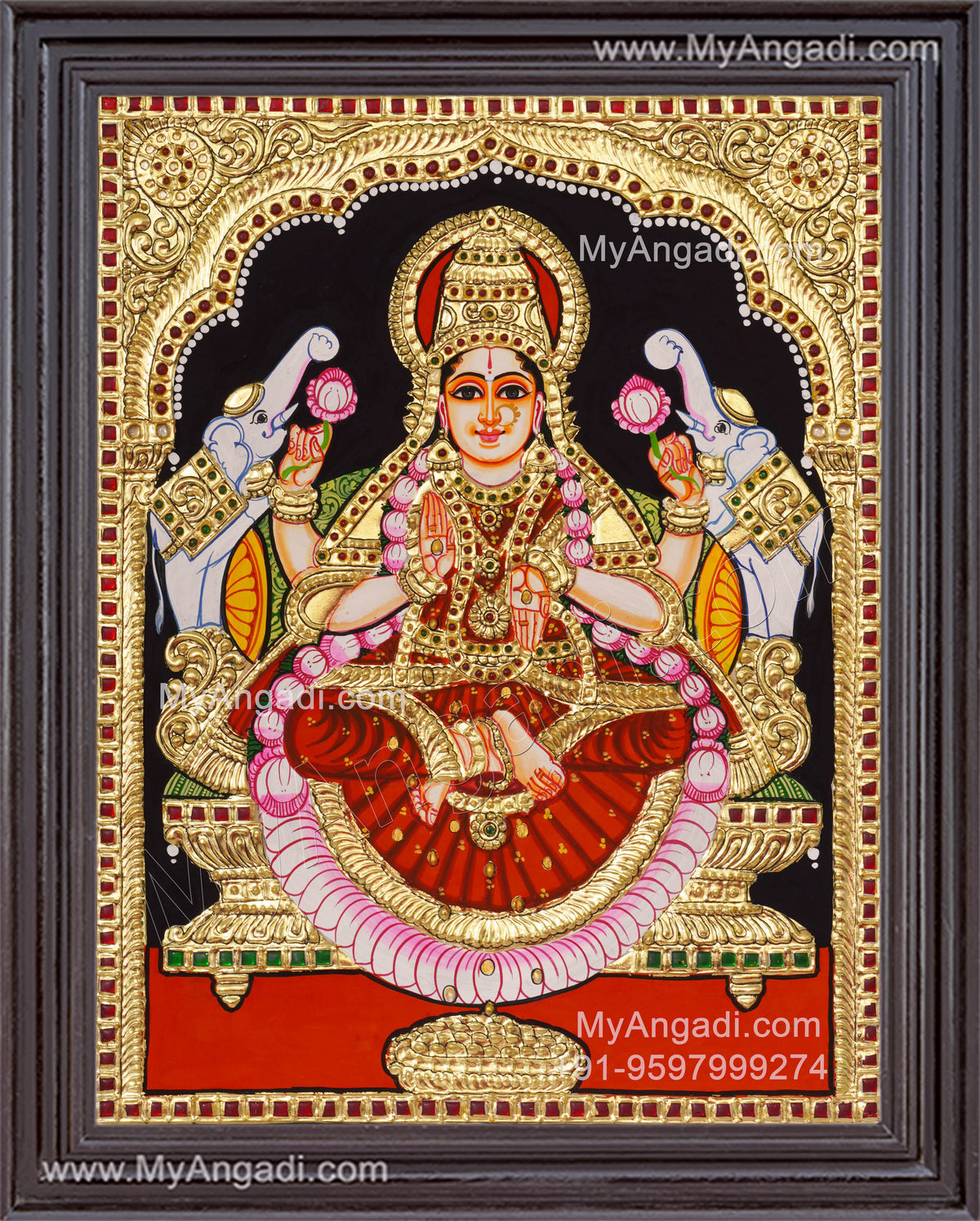 Gajalakshmi Tanjore Painting