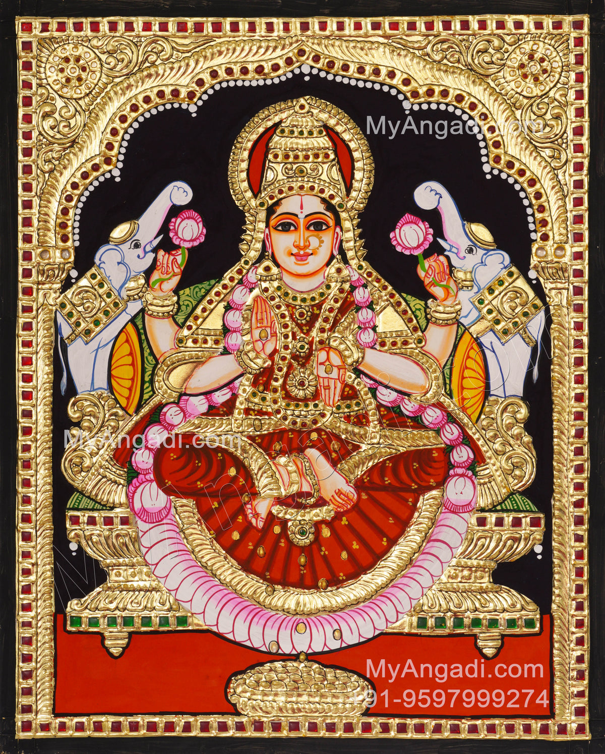 Gajalakshmi Tanjore Painting