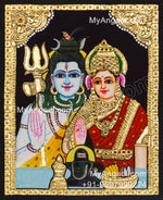 Shivan Parvathi Tanjore Painting