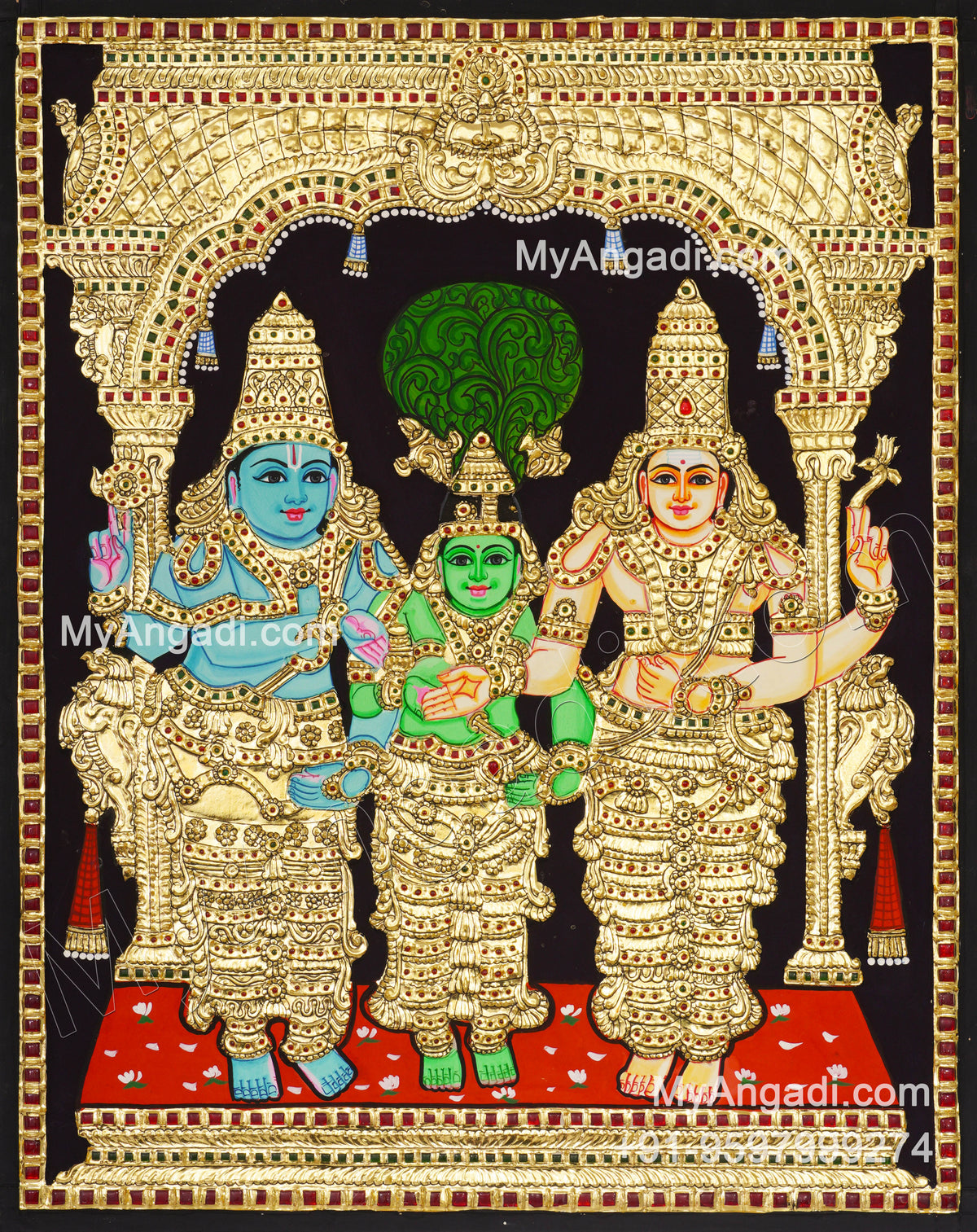 Girija Kalyanam - Shiva Parvati Kalyanam Wedding - Tanjore Painting