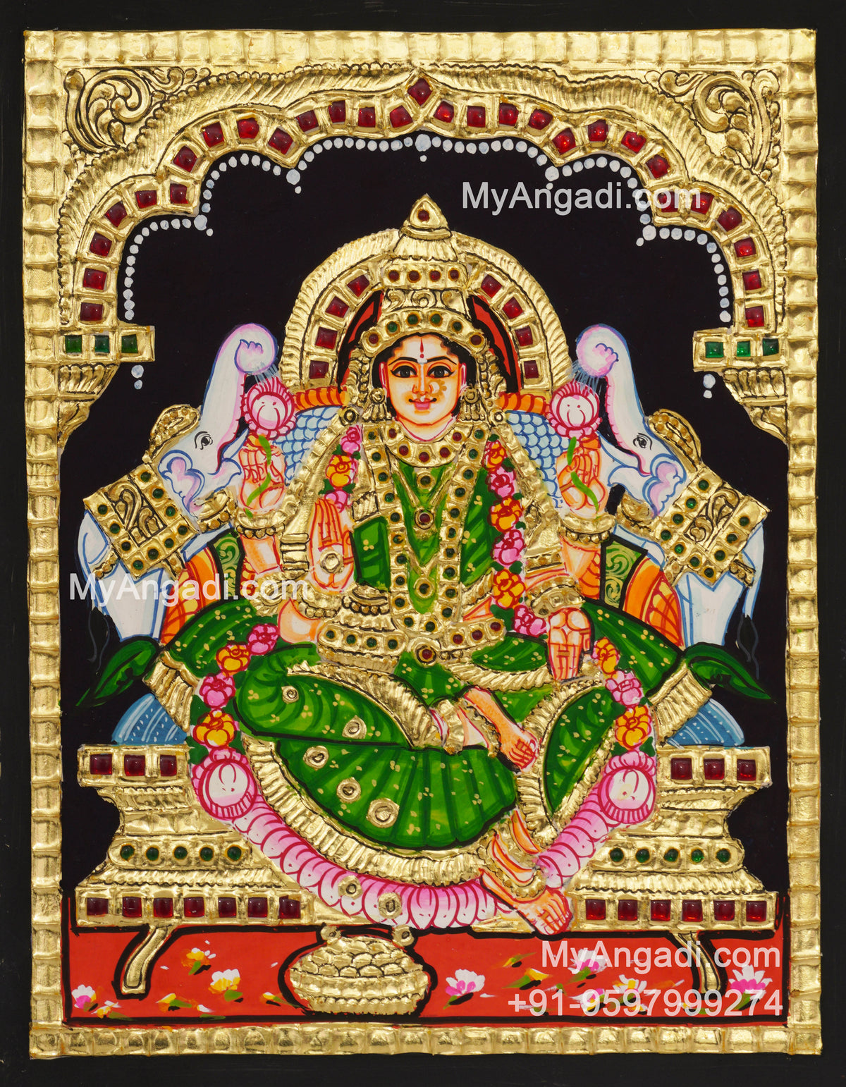 Gajalakshmi Tanjore Painting