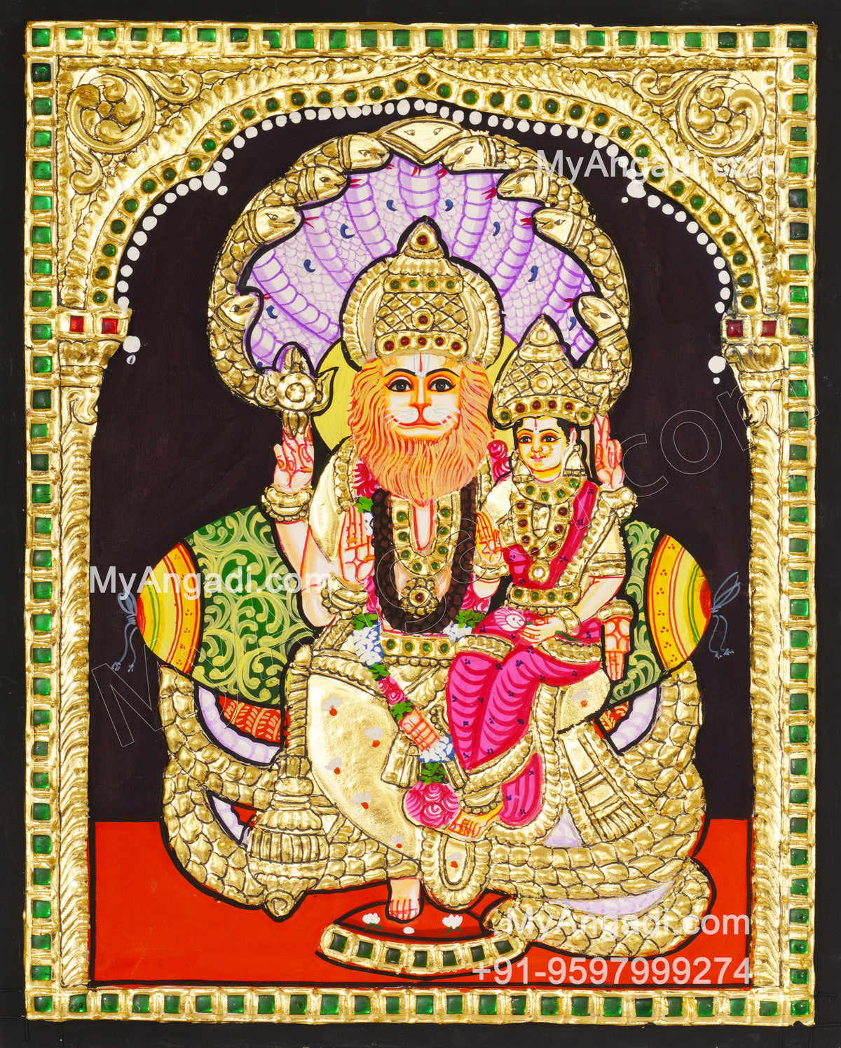 Lakshmi Narasimhar Tanjore Painting