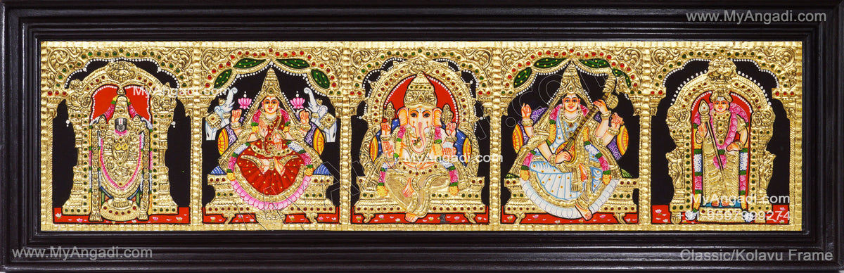 5 Panel Tanjore Painting