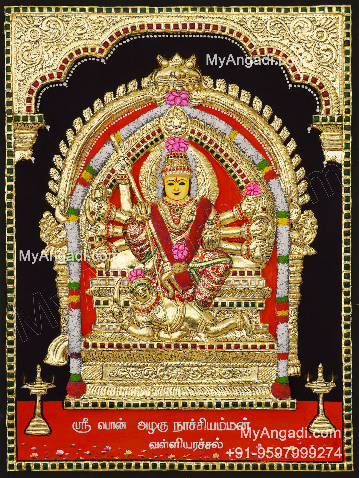 Sri Ponazhagu Nachiamman 3D Tanjore Painting