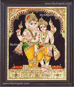 Ganesha With Murugan Tanjore Painting