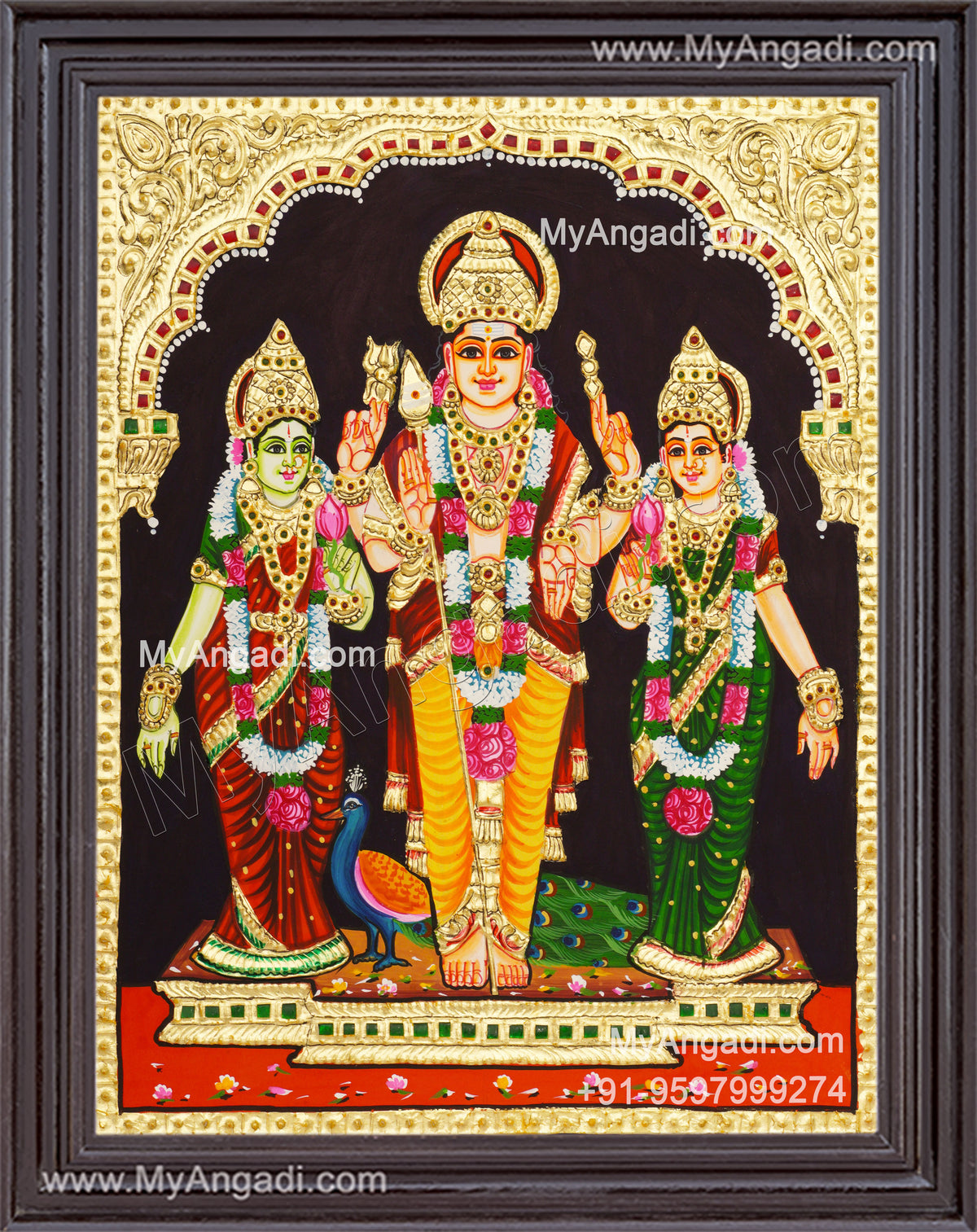 Valli Deivanai Murugan Tanjore Painting