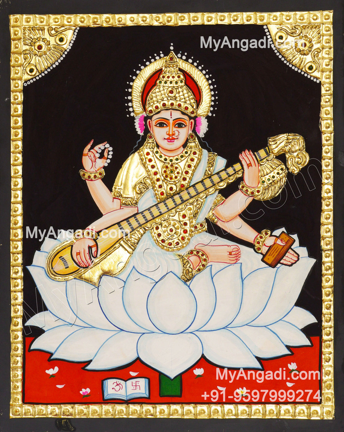 Saraswathi Tanjore Painting