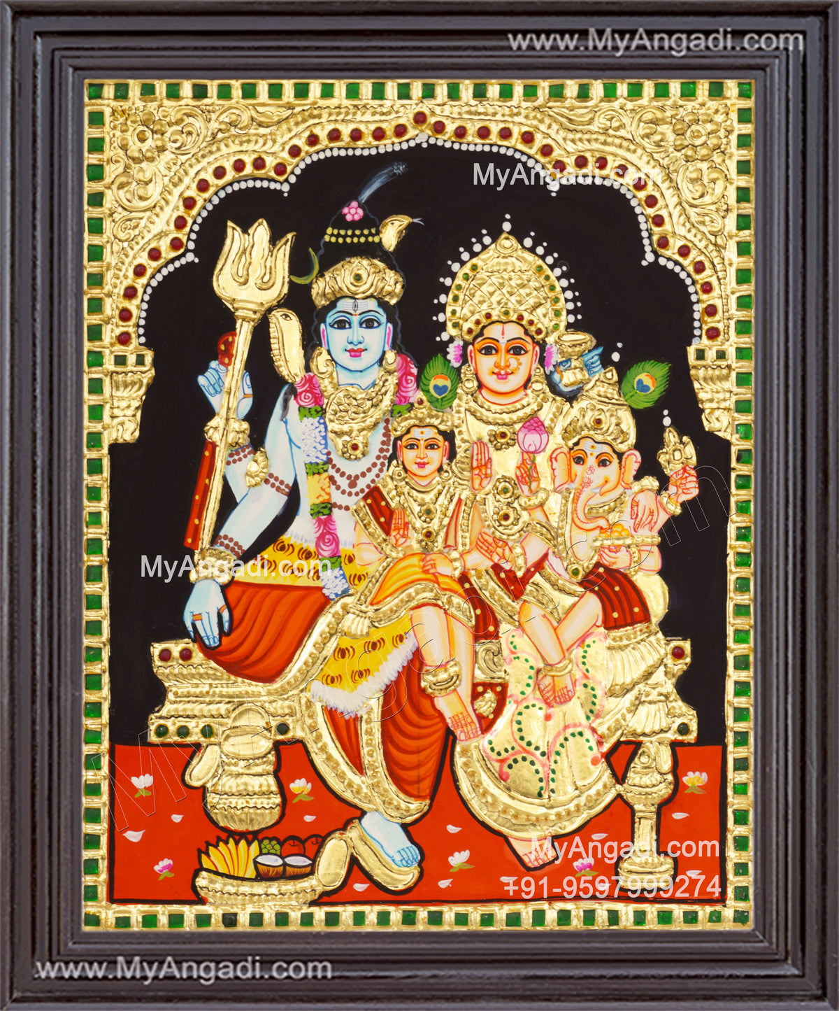Shiva Family Tanjore Painting