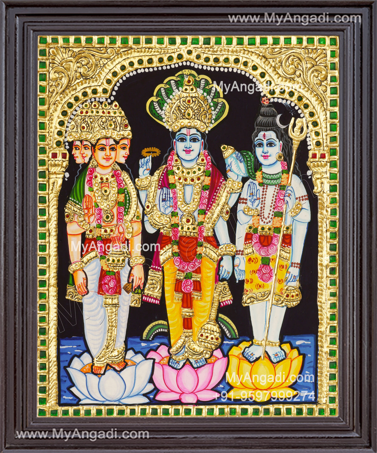 Thirimurthy Tanjore Painting
