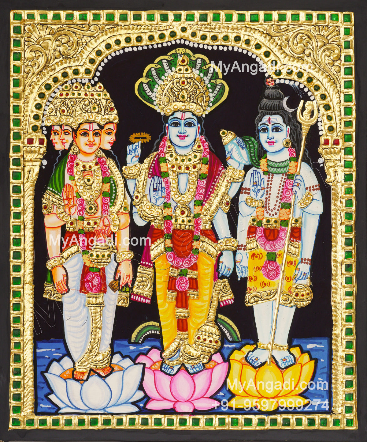 Thirimurthy Tanjore Painting